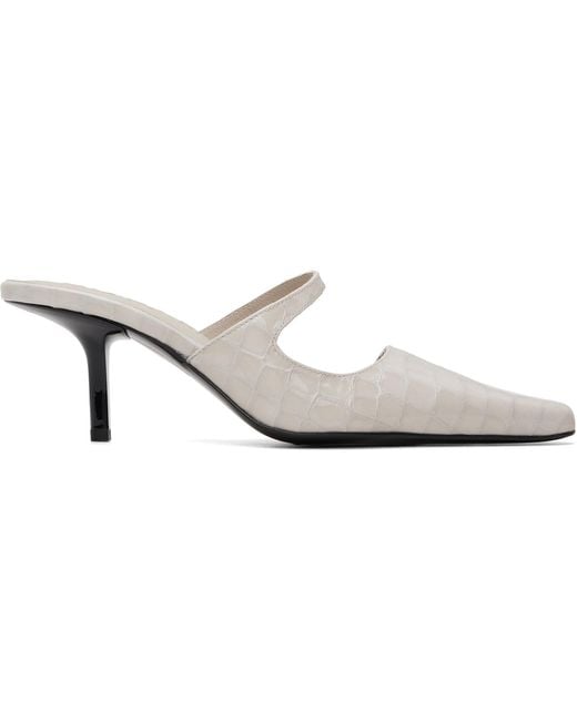 By Far White Serena Closed Toe Heels
