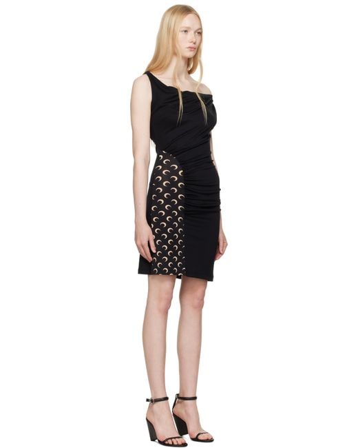 MARINE SERRE Black Ssense Exclusive Soft Jersey Draped Minidress