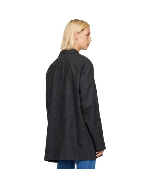 Jil Sander Black Wool Flannel Blazer