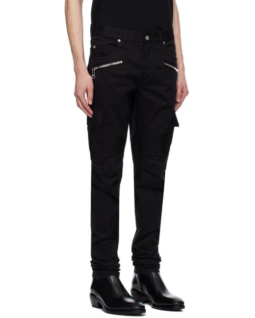 Pantalon cargo noir à glissières Balmain pour homme en coloris Black