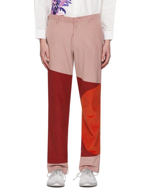 Kidsuper Red Paneled Trousers for men