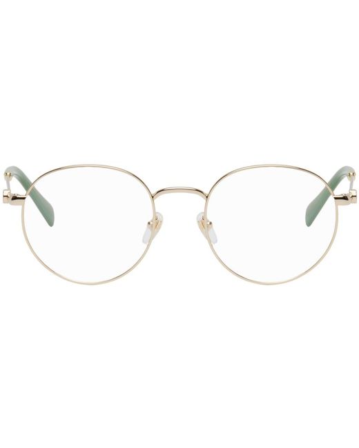 Gucci Black Gold Mini Running Round Metal Glasses