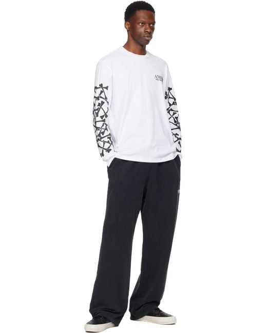 Amiri Bones Stacked Long Sleeve T-Shirt in White for Men | Lyst