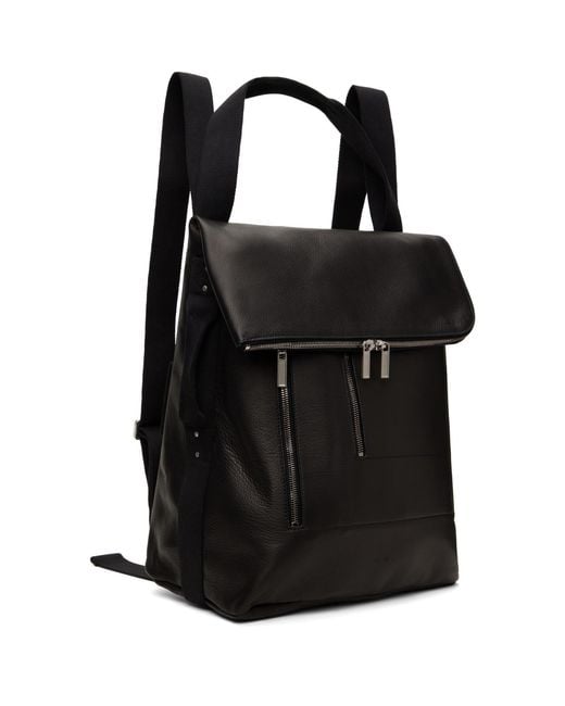 Rick Owens Black Hollywood Cargo Backpack for men
