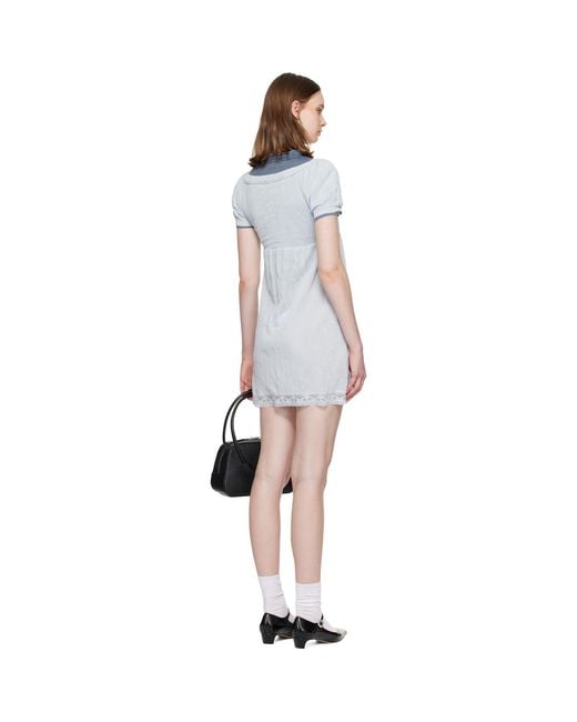 ShuShu/Tong Black Boatneck Puff Sleeve Knit Minidress