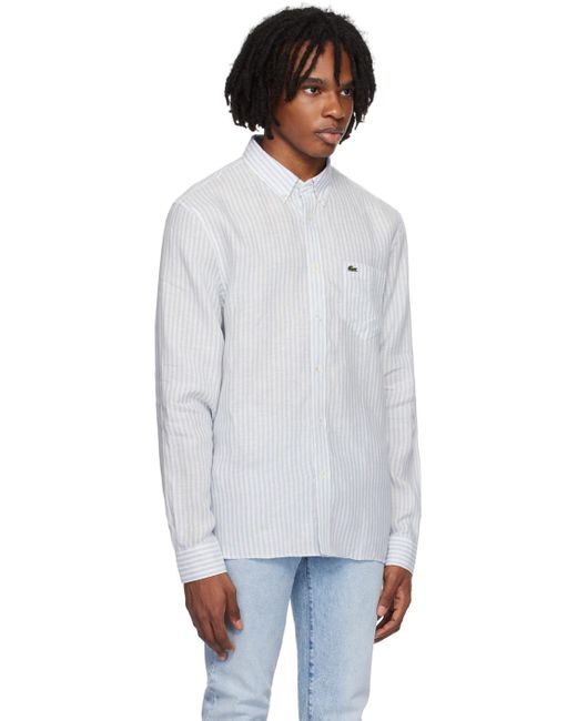 Lacoste White Striped Shirt for men