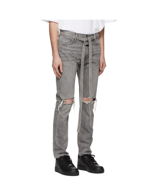Fear Of God Grey Slim Jeans in Gray for Men | Lyst
