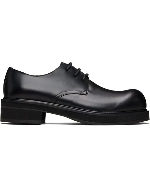 Acne Black Leather Lace-Up Derbys for men