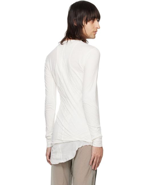 Rick Owens Black Off-white Double Long Sleeve T-shirt for men