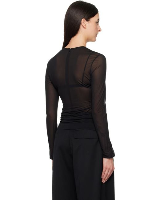 Simone Rocha Sheer Fitted Ballet Mesh T-Shirt in Black | Lyst UK