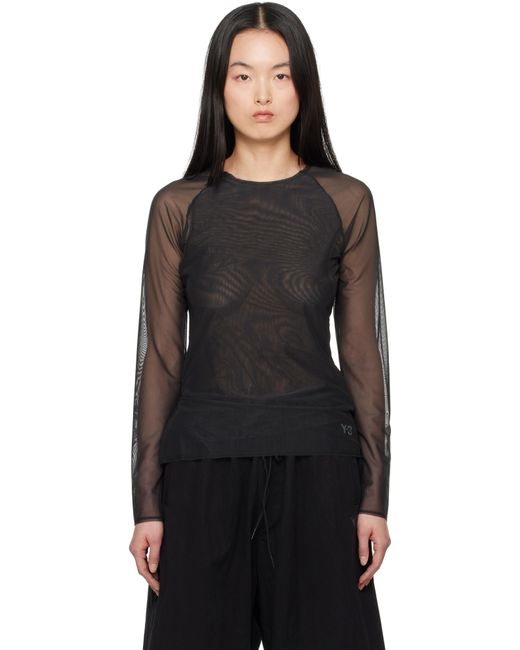 Y-3 ブラック メッシュ フィット Tシャツ Black