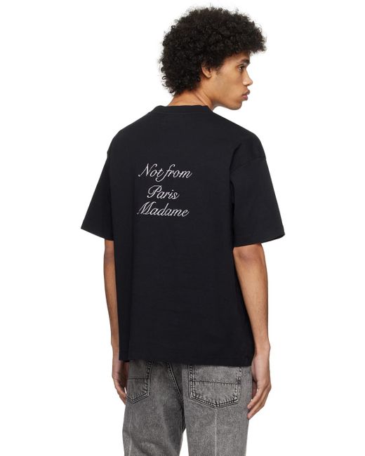 Drole de Monsieur Black 'le T-shirt Slogan Cursive' T-shirt for men