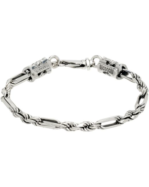 Emanuele Bicocchi Black Figaro Rope Chain Bracelet for men