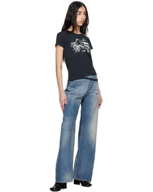 MM6 by Maison Margiela Black Rabbit Print T-Shirt