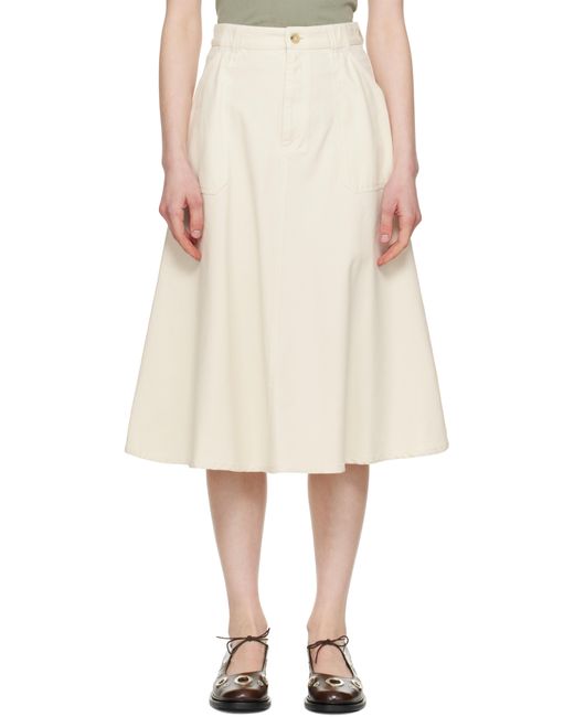 Jupe Midi Laurie Blanc Cassé A.P.C. en coloris Natural