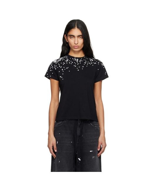 MM6 by Maison Margiela Black Cotton Jersey T-Shirt