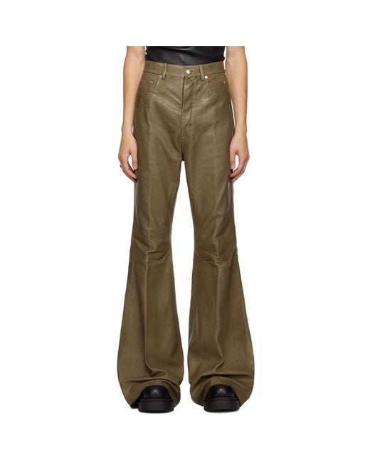 Rick Owens Brown Porterville Bolan Leather Pants for men