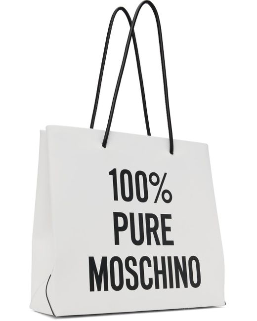 Moschino Black White '100% Pure ' Tote