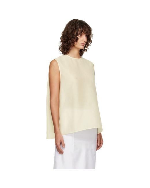 LE17SEPTEMBRE White Off- Boucle Back Button Sleeveless Top