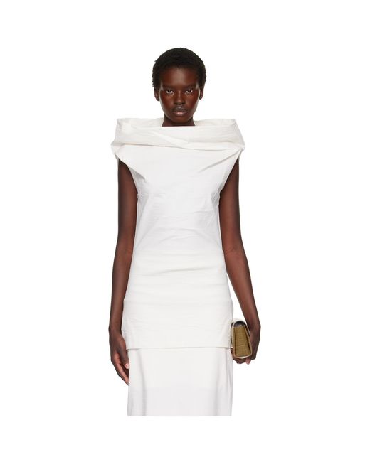Issey Miyake White Off- Allow Top