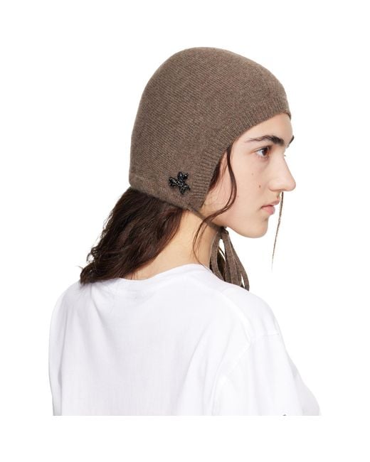 Simone Rocha Brown Taupe Cashmere Bonnet