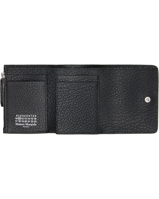 Maison Margiela Black Four Stitches Trifold Wallet for men
