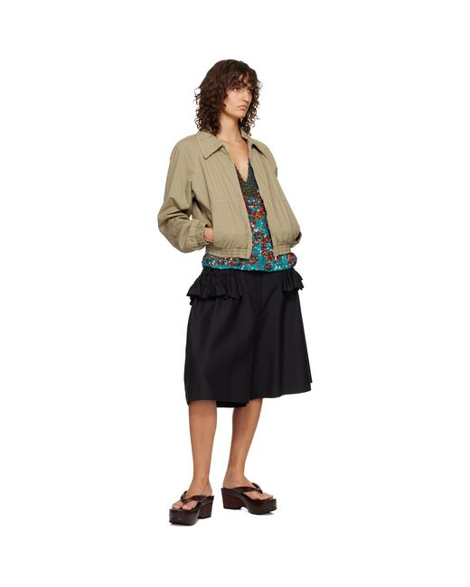 Dries Van Noten Black Ruffled Shorts