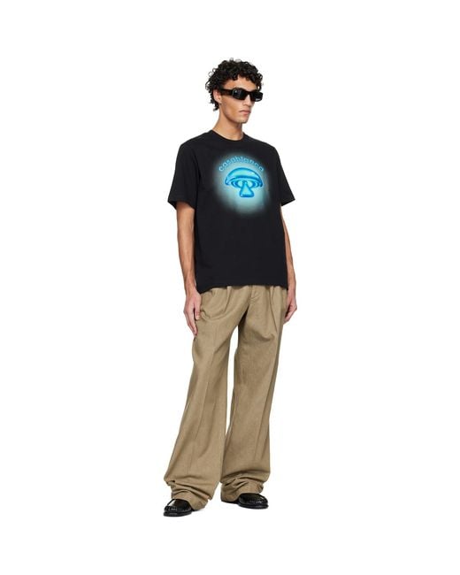 Casablanca Black Airbrush Mushroom Logo Short Sleeve T‑Shirt for men