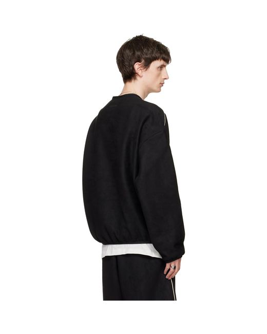 Fear Of God Black Signature Modern Crewneck Faux-Suede Sweatshirt for men