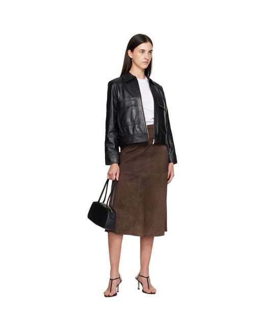 Max Mara Black Nepet Leather Jacket