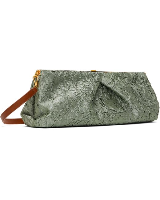Dries Van Noten Green Crushed Clutch