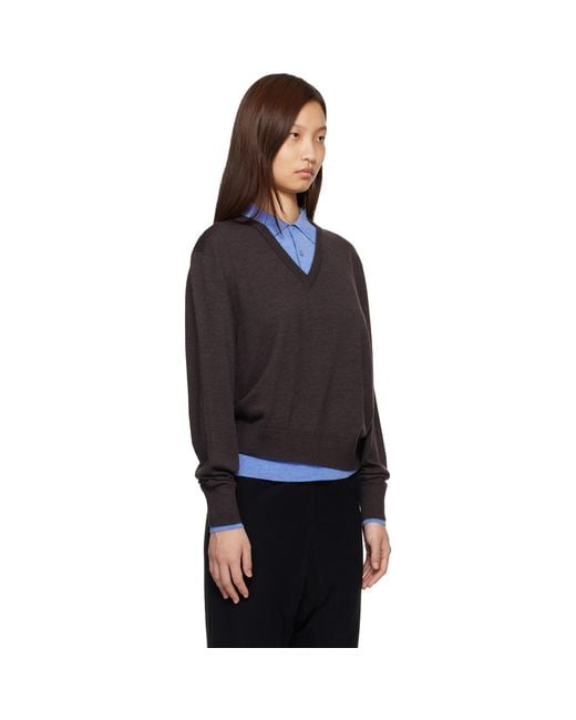 Acne Black Layered Wool Knit Sweater