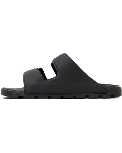 HUGO Black Logo Double Touch-Closure Sandals for men