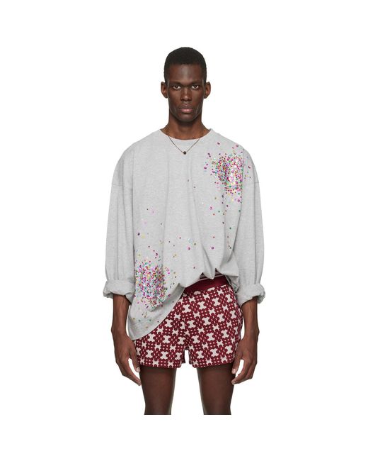 Dries Van Noten Multicolor Embellished Long Sleeve T-Shirt for men