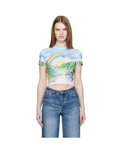 Casablanca Blue Cropped Baby T-Shirt