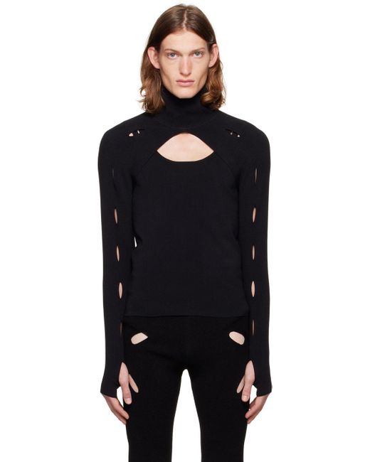 Dion Lee Synthetic Ssense Exclusive Slash Woven Turtleneck in Black for ...