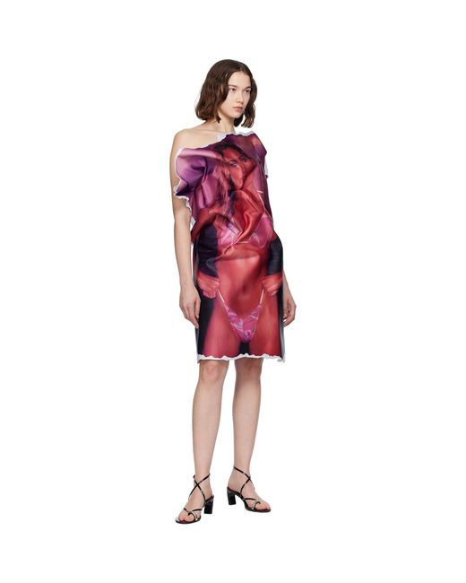 Abra Red Poster Midi Dress