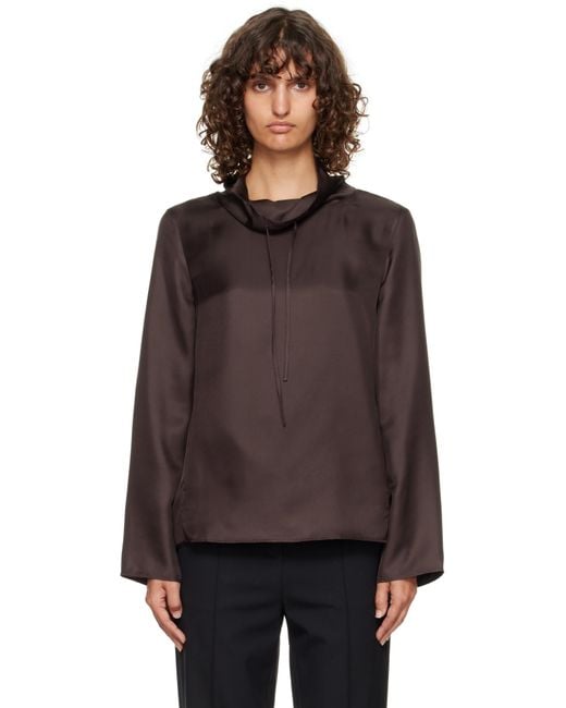 Loulou de Saison Black Cyna Silk Blouse