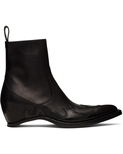 Maison Margiela Black Heel-Less Western Flame Boots