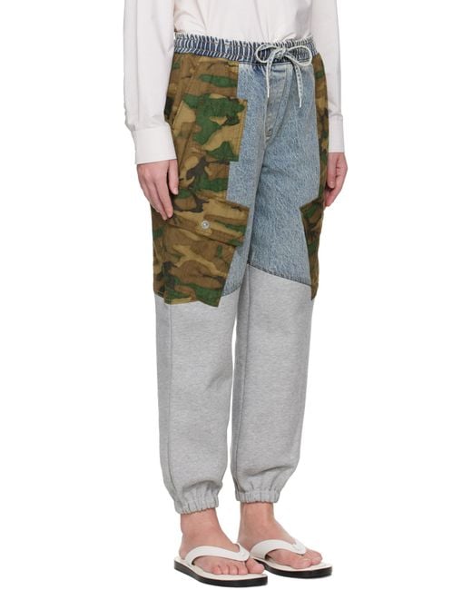 3.1 Phillip Lim Black Patchwork Camo Jogger Denim Cargo Pants