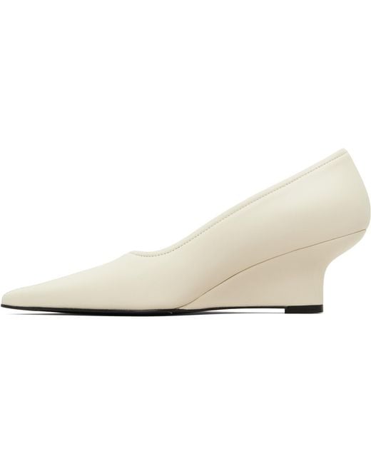 Totême Black Sharp Nappa Wedge Heels