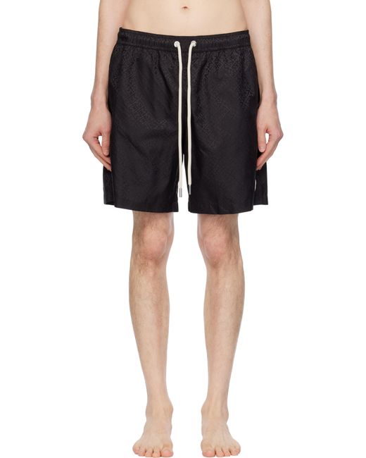 Moncler Men's Black Monogram Swim Shorts