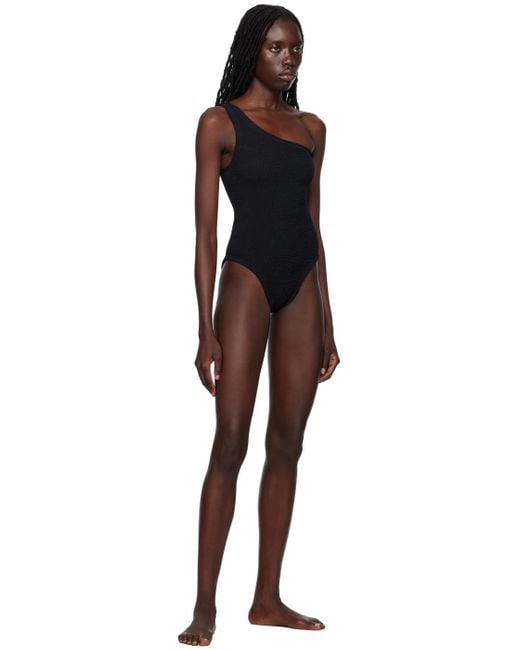 Hunza G Black One-shoulder Nancy Swimsuit