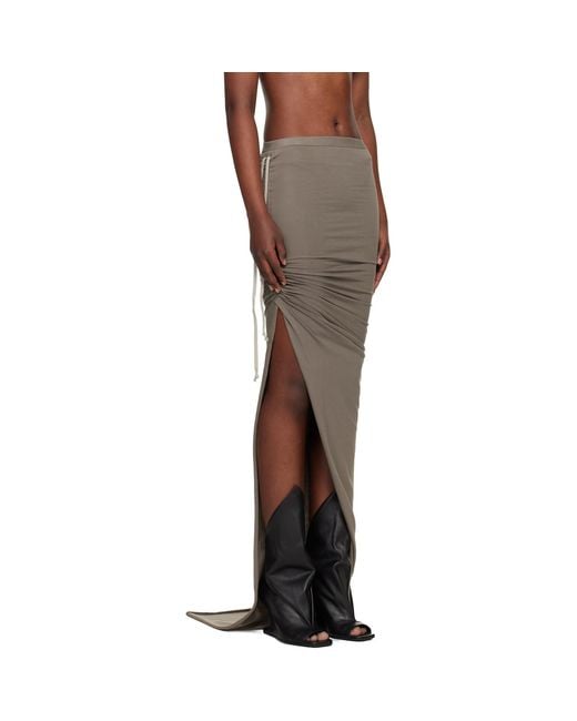 Rick Owens Black Taupe Temple Edfu Maxi Skirt