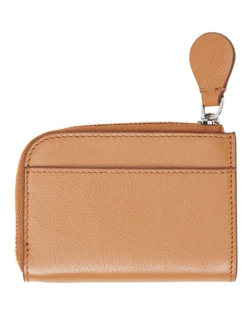 Acne Brown Compact Zip Wallet for men