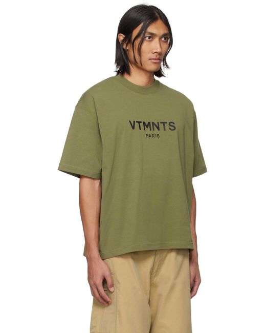 メンズ VTMNTS ーン ロゴプリント Tシャツ Green