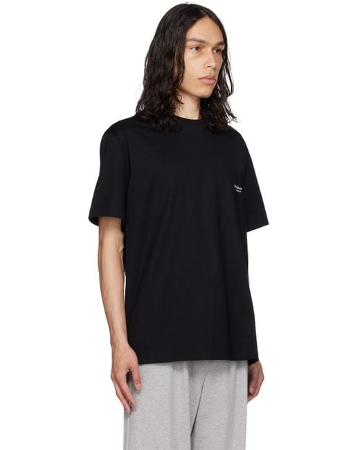 Wooyoungmi Black Square Label T-shirt for men