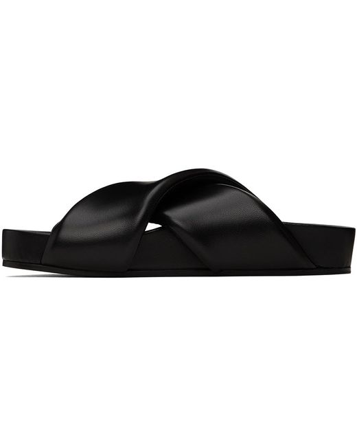 Jil Sander Black Padded Slides for men