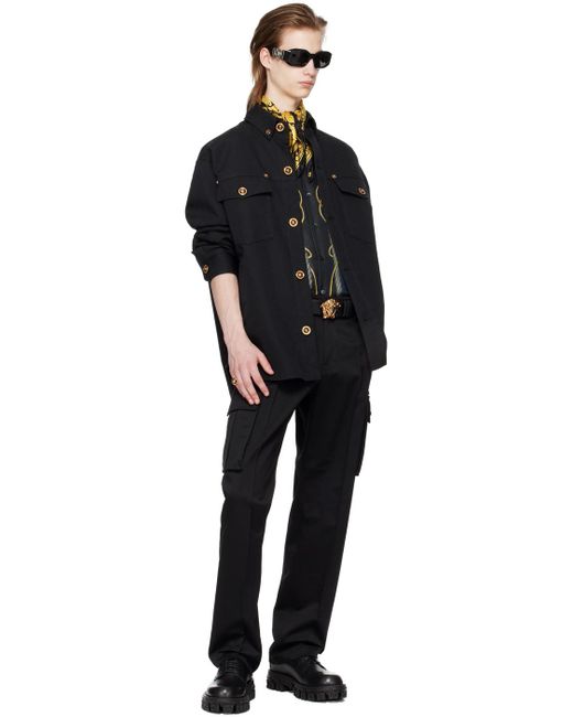 Pantalon cargo noir à ferrures Versace pour homme en coloris Black