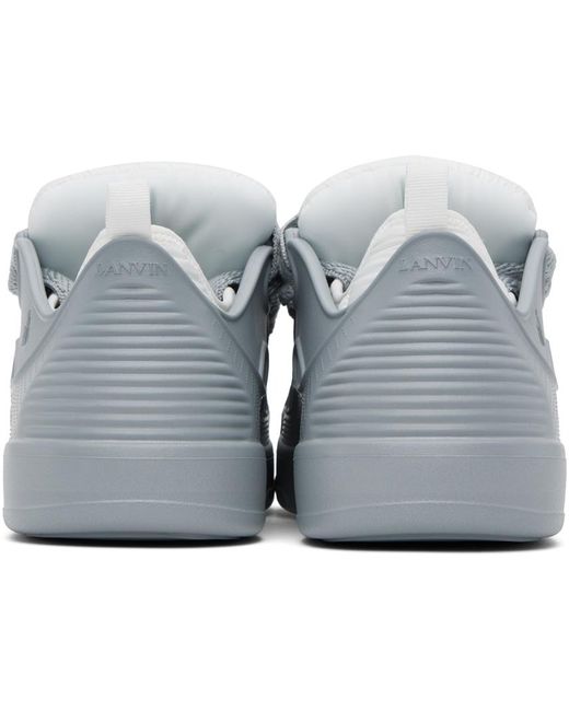 Lanvin Black Gray Curb Colorblock Sneakers for men